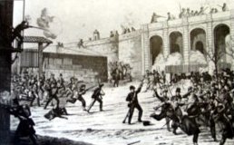 Barcelona durante el bombardeo de diciembre 1842, cuando nació de Miguel Vives y Vives