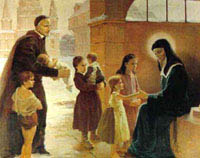 Vicente de Paúl con niños