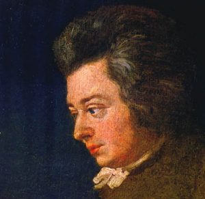 Retrato de Wolfgang Amadeus Mozart por Lange en 1782