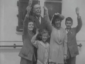 Arthur Conan Doyle y familia en Nueva York.